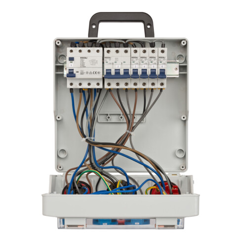 Wandverdeler 4/32 IP44 4x LS 230V/16 A, 1xLS 400V/16 A, 1xFI 40 A 4-polig 30mA