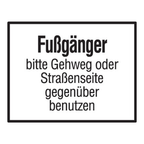 Warn- und Hinweißchild 20, 650x500mm andere Str.Seite nutzen RAL-Gütezeichen Folie RA2