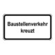 Warn- und Hinweisschild 27, 600x330mm Circulation de chantier croisée Film RAL RA2-1