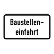 Warn- und Hinweißchild 28, 600x330mm Baustelleneinfahrt RAL-Gütezeichen Folie RA2