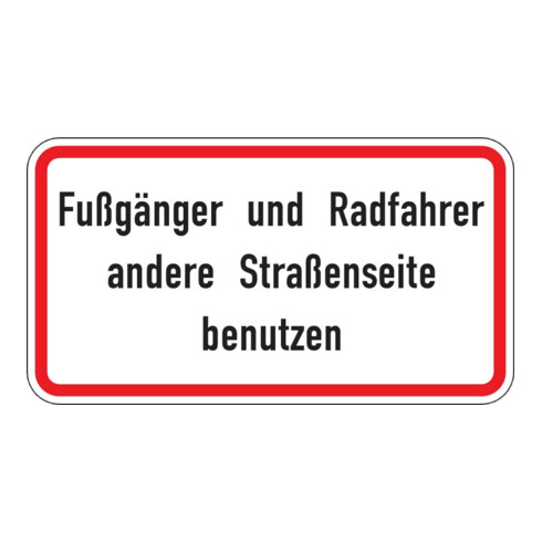 Warn- und Hinweisschild 48, 600x330mm utiliser l'autre côté de la rue, film RAL RA2