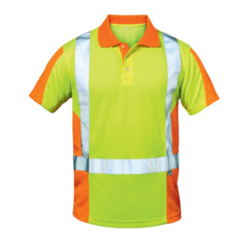 Warnschutz-Poloshirt Zwolle Gr. XL gelb/orange 75% PES/25% CO Feldtmann