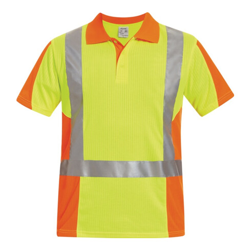 Warnschutz-Poloshirt Zwolle Gr. XL gelb/orange 75% PES/25% CO Feldtmann