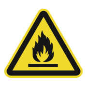 Warnzeichen ASR A1.3/DIN EN ISO 7010 200mm Warnung feuergefährliche Stoffe Folie