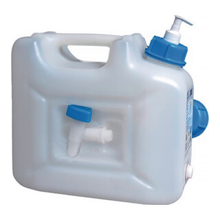 Wasserkanister 12l HDPE m.Ablasshahn+Pumpspender H310x165xT350mm HÜNERSDORFF