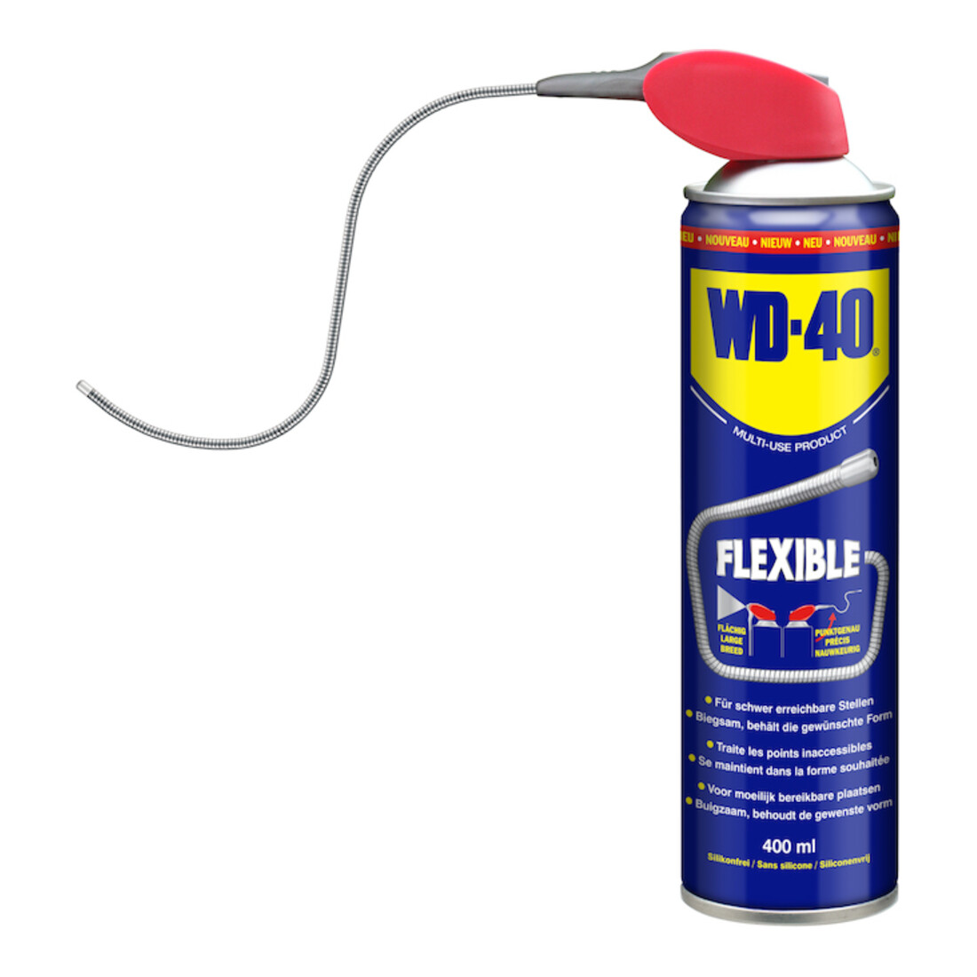 WD-40 huile multifonctionnelle 400 ml tête de pulvérisation Flexi Straw