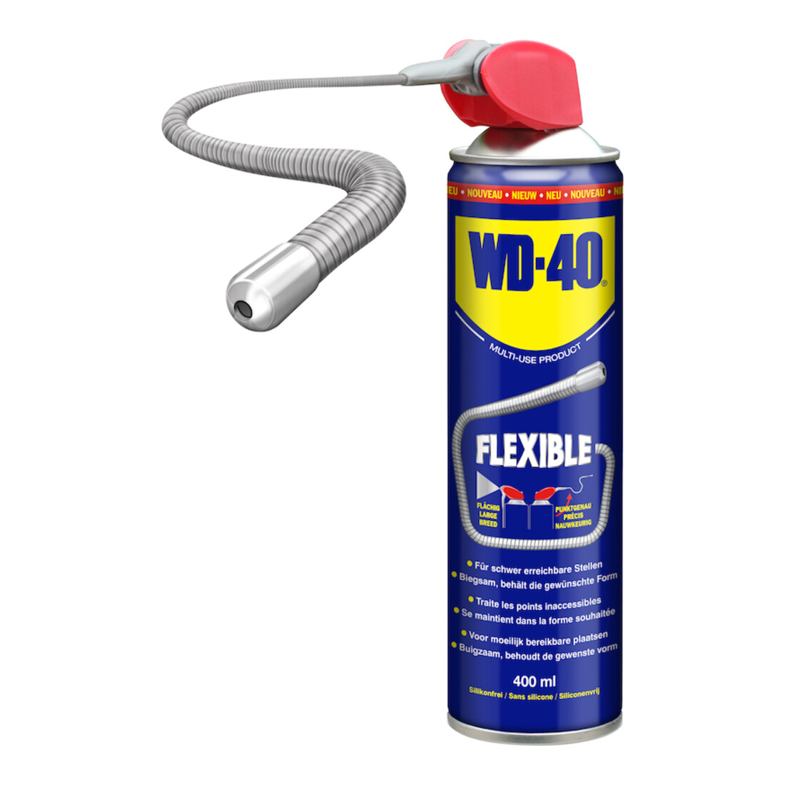WD-40 huile multifonctionnelle 400 ml tête de pulvérisation Flexi Straw
