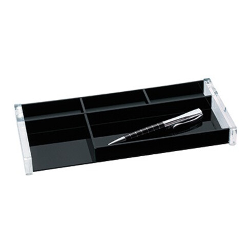 WEDO Stifteschale 601601 Acryl 270x125x30mm glasklar/schwarz
