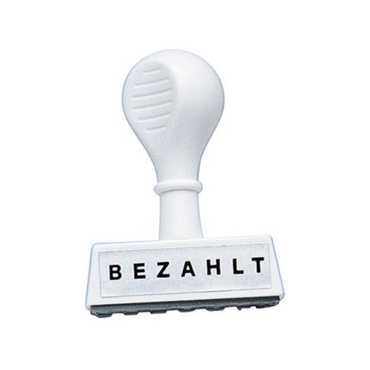 WEDO Textstempel 1939 BEZAHLT 45mm Kunststoff weiß