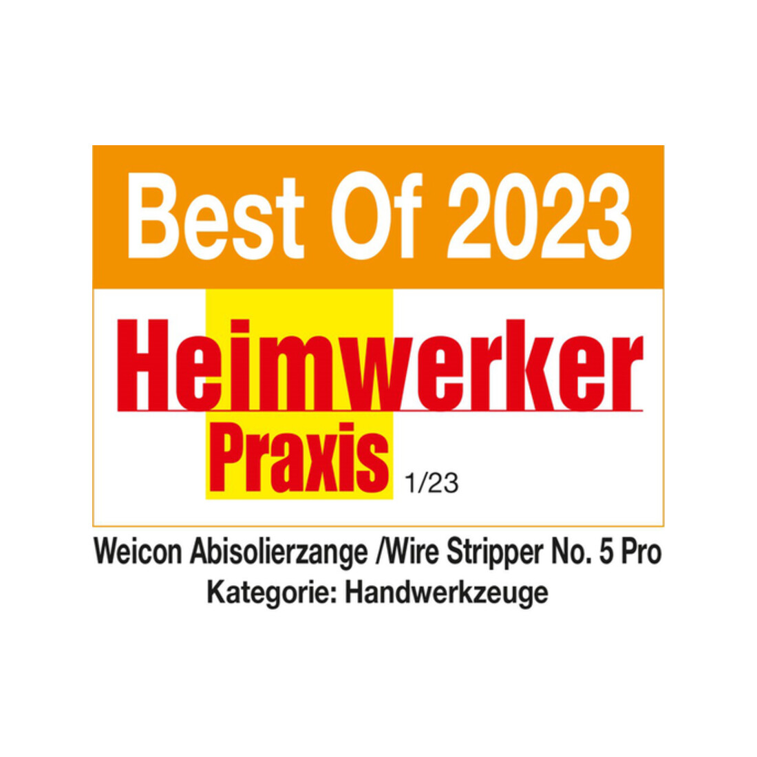 WEICON Abisolierzange No. 5 Pro, für alle gängigen flexiblen und massiven Leiter, Arbeitsbereich 0,2 – 16,0 mm²