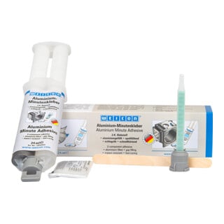 WEICON Aluminium-Minutenkleber, Flüssigmetall Epoxidharzklebstoff, 1 Set, aluminium