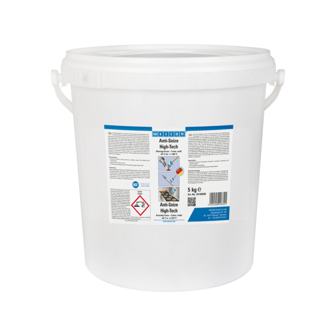 WEICON Anti-Seize High-Tech Montagepaste, metallfreie Schmier- und Trennmittelpaste, 5 g, weiß