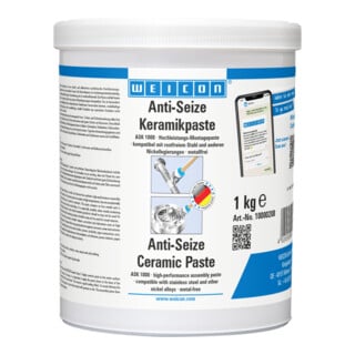 WEICON Anti-Seize Keramikpaste, metallfreie Schmier- und Trennmittelpaste, 1 kg, weiß