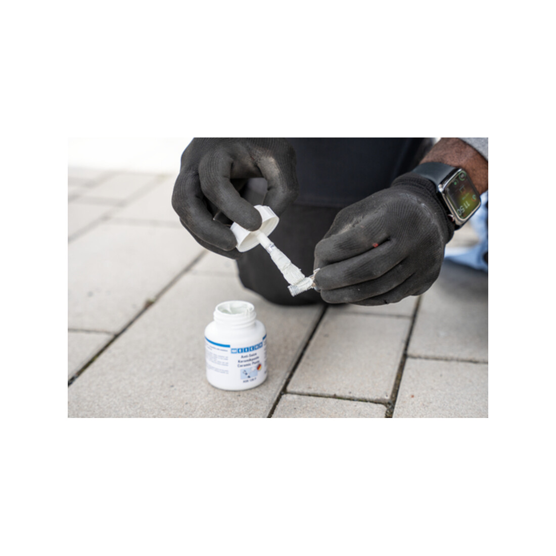 WEICON Anti-Seize Keramikpaste, metallfreie Schmier- und Trennmittelpaste, 450 g, weiß