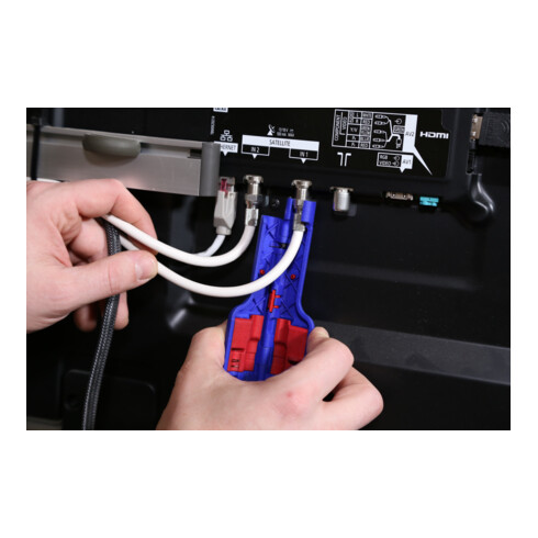 WEICON Coax-Stripper No. 1 F Plus - geeignet für F-Schraubstecker, zum Entmanteln und Abisolieren von Koaxialkabel inkl. Aufdrehhilfe
