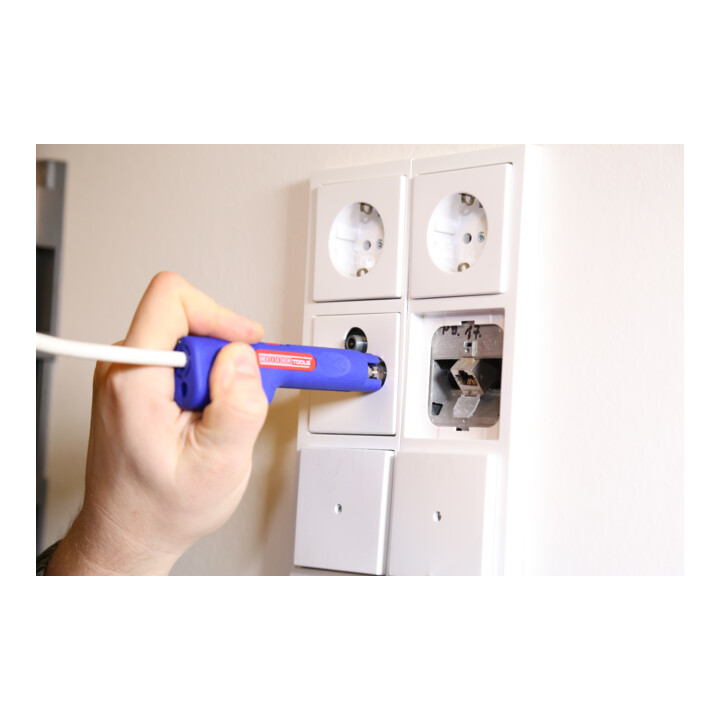 WEICON Coax-Stripper No. 1 F Plus - geeignet für F-Schraubstecker, zum Entmanteln und Abisolieren von Koaxialkabel inkl. Aufdrehhilfe