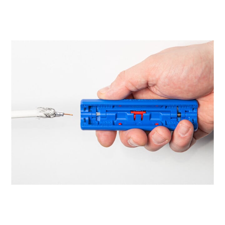 WEICON Coax-Stripper No. 2, zum Entmanteln und Abisolieren von Koaxialkabel, Arbeitsbereich 4,8 - 7,5 mm Ø