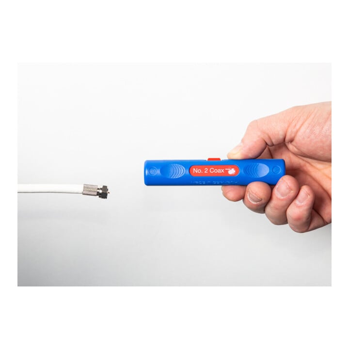 WEICON Coax-Stripper No. 2, zum Entmanteln und Abisolieren von Koaxialkabel, Arbeitsbereich 4,8 - 7,5 mm Ø