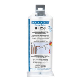 WEICON Easy-Mix HT 250, Epoxid-Klebstoff hochtemperaturbeständig bis 250°C, 50 ml, hellgrau