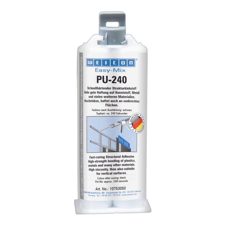 WEICON Easy-Mix PU-240, Polyurethan-Klebstoff, hochfest, Topfzeit ca. 240 Sekunden, 50 ml