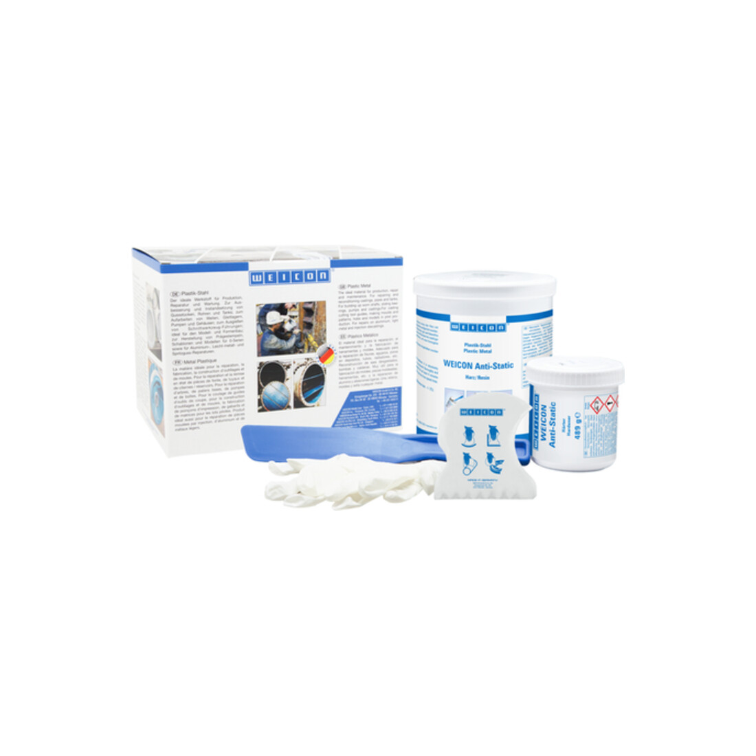 WEICON Epoxidharz-System 'Anti-Static' keramisch gefüllt zur antistatischen Beschichtung, 2 kg, schwarz
