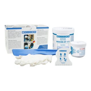 WEICON Epoxidharz-System 'HT 111', stahlgefüllt hochtemperaturbeständig für Reparatur und Formgebung, 0,5 kg, dunkelgrau