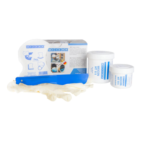 WEICON Epoxidharz-System 'HT 111', stahlgefüllt hochtemperaturbeständig für Reparatur und Formgebung, 200 g, dunkelgrau