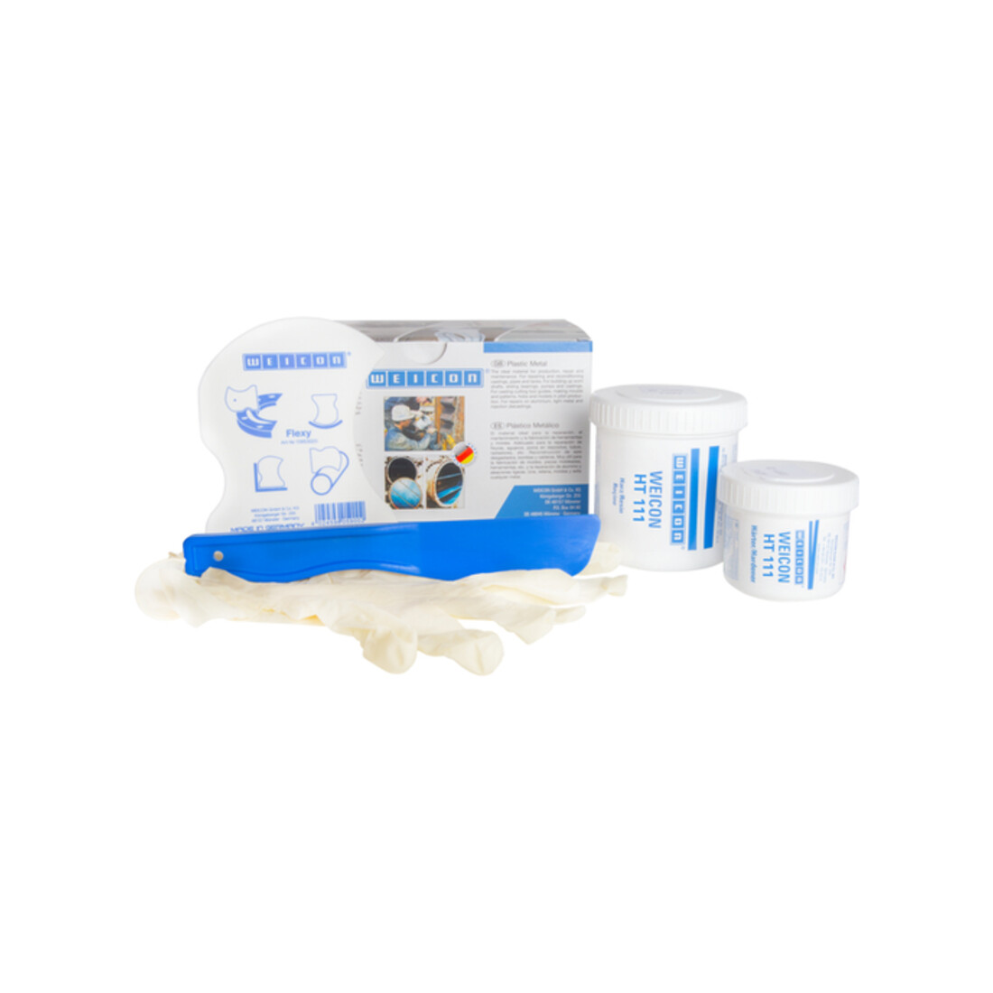 WEICON Epoxidharz-System 'HT 111', stahlgefüllt hochtemperaturbeständig für Reparatur und Formgebung, 200 g, dunkelgrau
