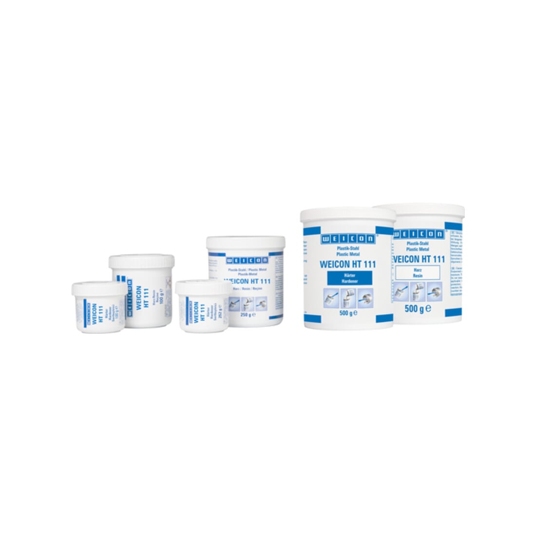 WEICON Epoxidharz-System 'HT 111', stahlgefüllt hochtemperaturbeständig für Reparatur und Formgebung, 200 g, dunkelgrau