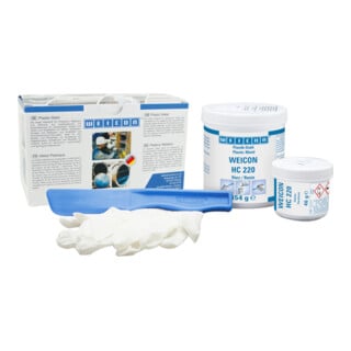 WEICON Epoxidharz-System 'Keramik HC 220', keramisch gefüllt, hochtemperaturbeständig Epoxidharz-System zur Verschleißschutzbeschichtung, 0,5 kg, dunkelgrau