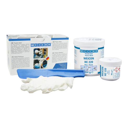 WEICON Epoxidharz-System 'Keramik HC 220', keramisch gefüllt, hochtemperaturbeständig Epoxidharz-System zur Verschleißschutzbeschichtung, 0,5 kg, dunkelgrau
