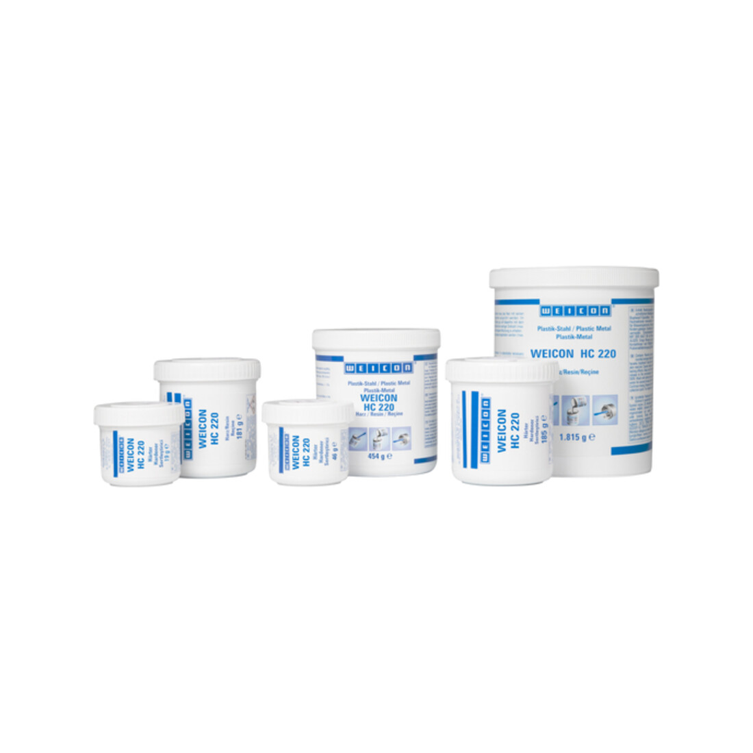 WEICON Epoxidharz-System 'Keramik HC 220', keramisch gefüllt, hochtemperaturbeständig Epoxidharz-System zur Verschleißschutzbeschichtung, 0,5 kg, dunkelgrau
