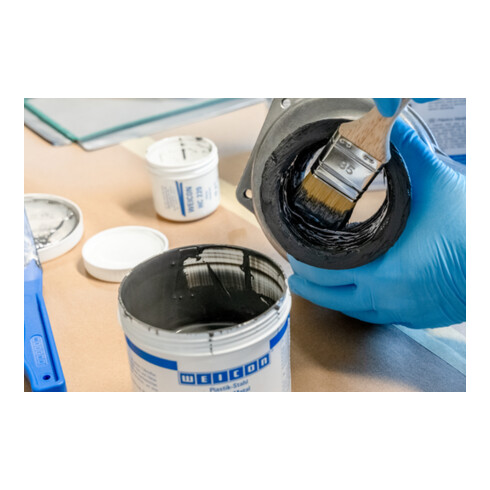 WEICON Epoxidharz-System 'Keramik HC 220', keramisch gefüllt, hochtemperaturbeständig zur Verschleißschutzbeschichtung, 2 kg, dunkelgrau