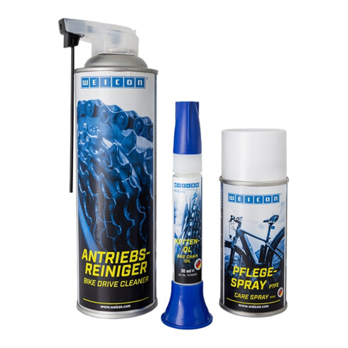 WEICON Fahrrad-Pflegeset 3-teilig, für alle Arten von Fahrrädern, 1 Set