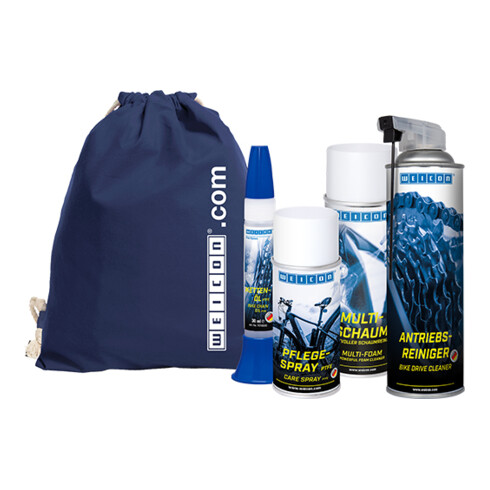 WEICON Fahrrad-Pflegeset 4-teilig, für alle Arten von Fahrrädern, 1 Set