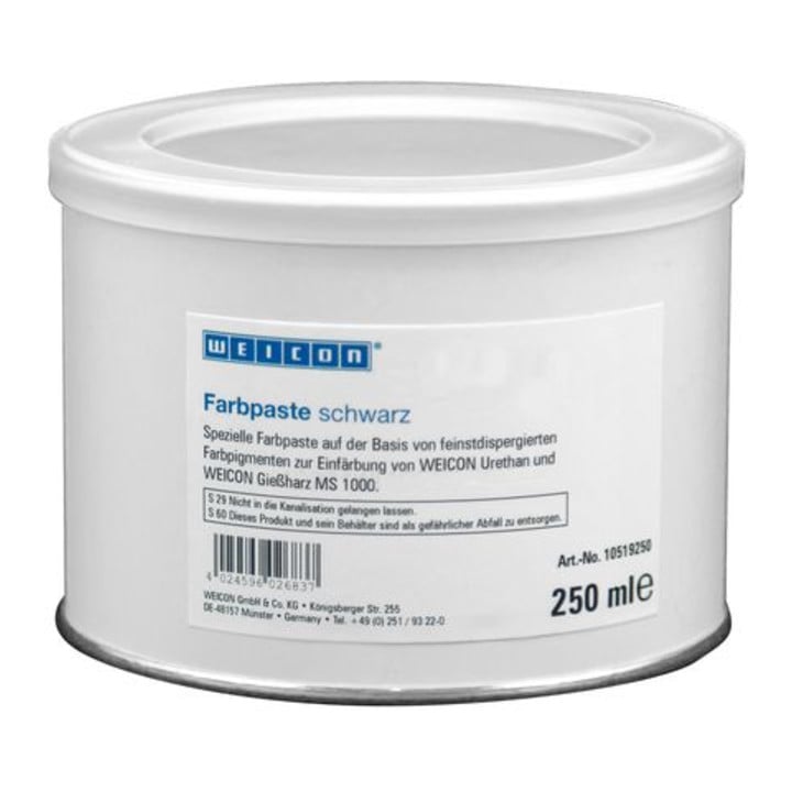 WEICON Farbpaste schwarz, Einfärbemittel für Epoxid- und Polyurethanharze, 250 g