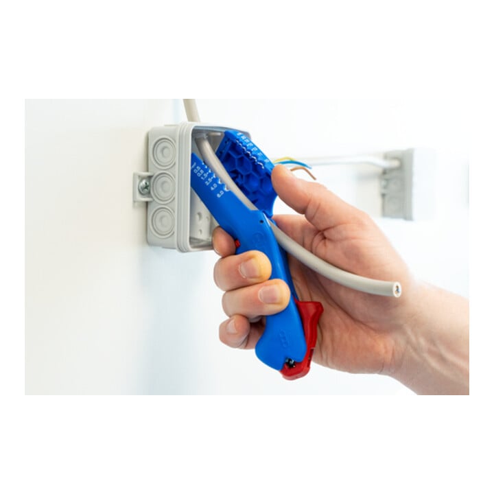 WEICON Flach- und Rundkabelmesser, für alle gängigen Flachkabel bis zu einer Breite von 18 mm und allen gängigen Rundkabel im Durchmesser von 6-13 mm, 1 Stück
