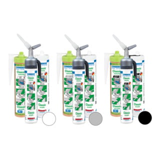 WEICON Flex 310 M® Classic, elastischer Klebstoff auf MS-Polymer-Basis für den vielseitigen Einsatz, 1 Set, grau