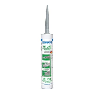 WEICON Flex 310 M® HT 200, Kleb- und Dichtstoff mit sehr hoher Anfangshaftung auf MS-Polymer-Basis, temperaturbeständig bis 200°C, 310 ml, grau