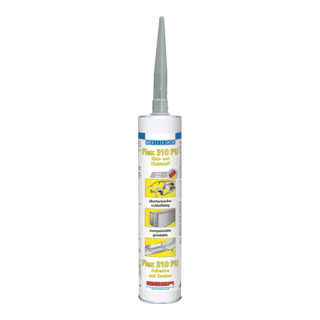 WEICON Flex 310 PU, dauerelastischer Kleb- und Dichtstoff auf Polyurethanbasis, 300 ml, grau