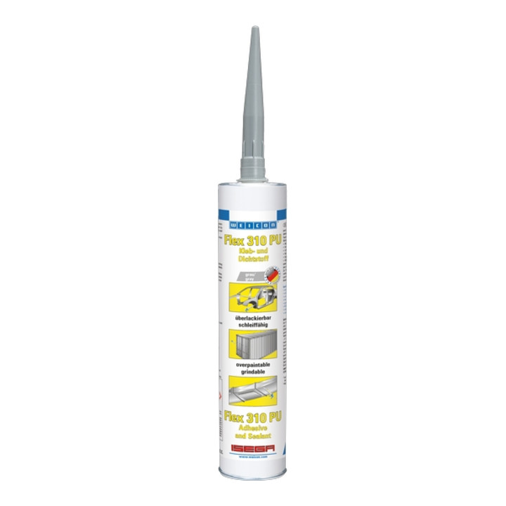 WEICON Flex 310 PU, dauerelastischer Kleb- und Dichtstoff auf Polyurethanbasis, 300 ml, grau