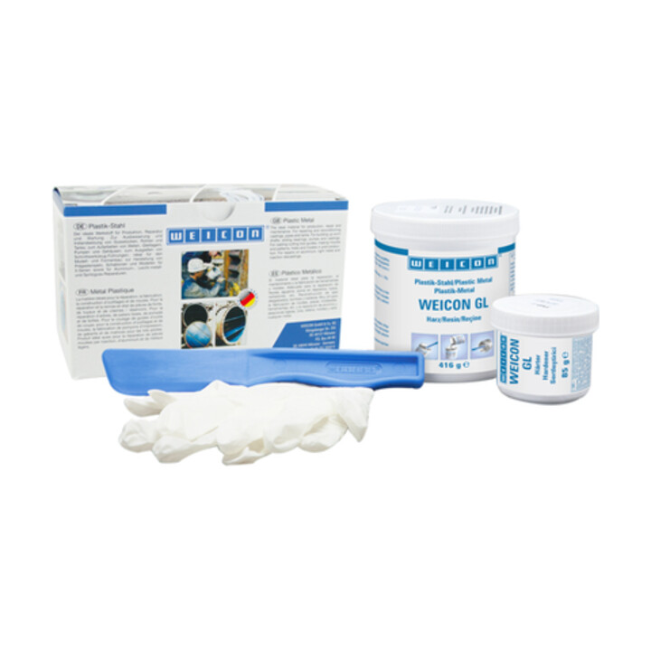 WEICON GL, mineralisch gefülltes Epoxidharz-System zur Verschleißschutzbeschichtung, schnelle Aushärtung, 0,5 kg
