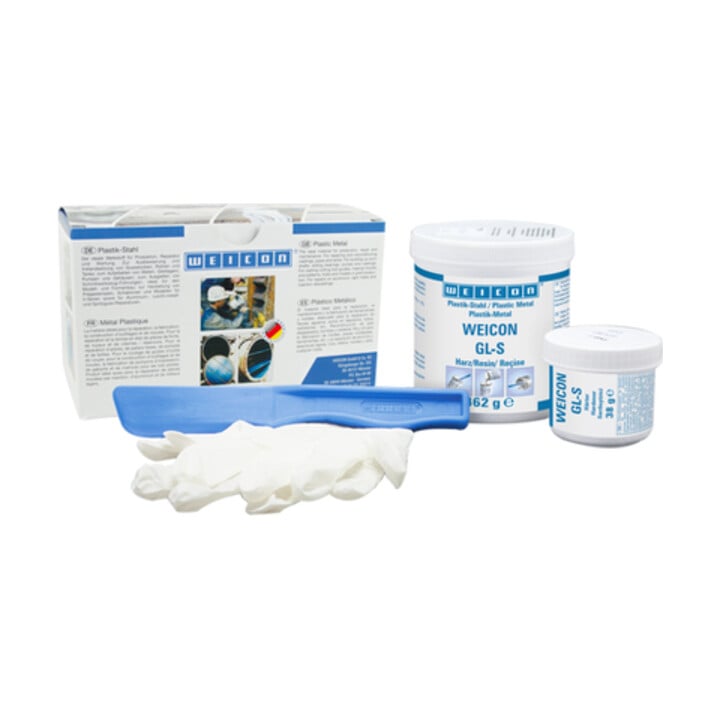 WEICON GL-S, mineralisch gefülltes Epoxidharz-System zur Verschleißschutzbeschichtung, langsame Aushärtung, 0,5 kg, grün