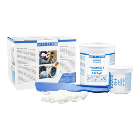 WEICON GL-S, mineralisch gefülltes Epoxidharz-System zur Verschleißschutzbeschichtung, langsame Aushärtung, 2 kg, grün