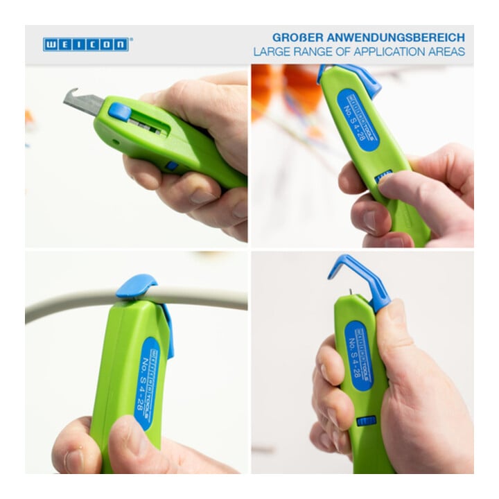 WEICON Kabelmesser S 4-28 Green Line mit Hakenklinge 4-28mm Ø