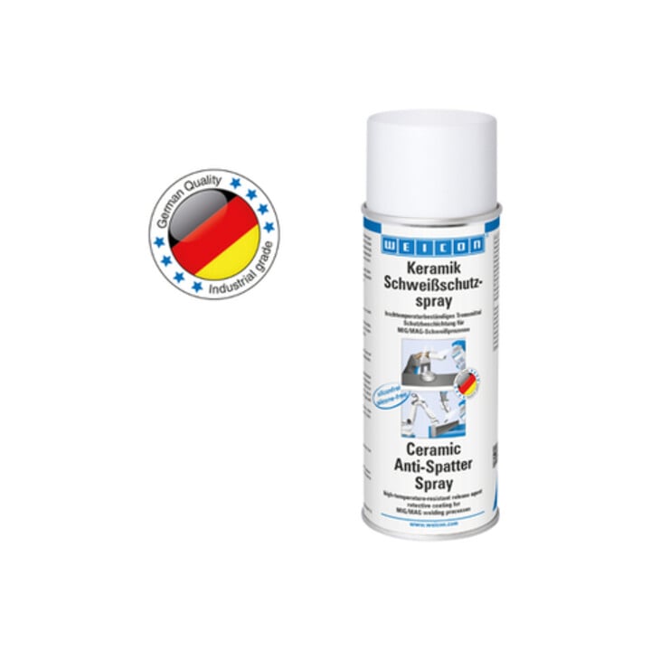 WEICON Keramik Schweißschutzspray, silikonfreie Schutzbeschichtung mit hohem Feststoffanteil, 400 ml, weiß