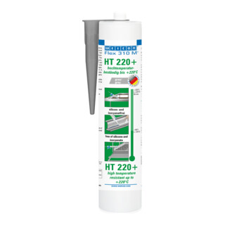WEICON Kleb- und Dichtstoff 'Flex 310 M HT 220+' mit sehr hoher Anfangshaftung auf MS-Polymer-Basis, temperaturbeständig bis 220°C, 290 ml, grau
