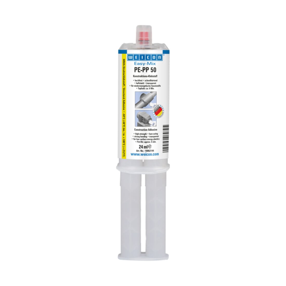 WEICON Konstruktions-Klebstoff 'Easy-Mix PE-PP 50' auf Methylacrylatbasis für spezielle Kunststoffe, 24 ml, transparent