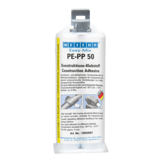 WEICON Konstruktions-Klebstoff 'Easy-Mix PE-PP 50', auf Methylacrylatbasis für spezielle Kunststoffe, 50 ml, transparent