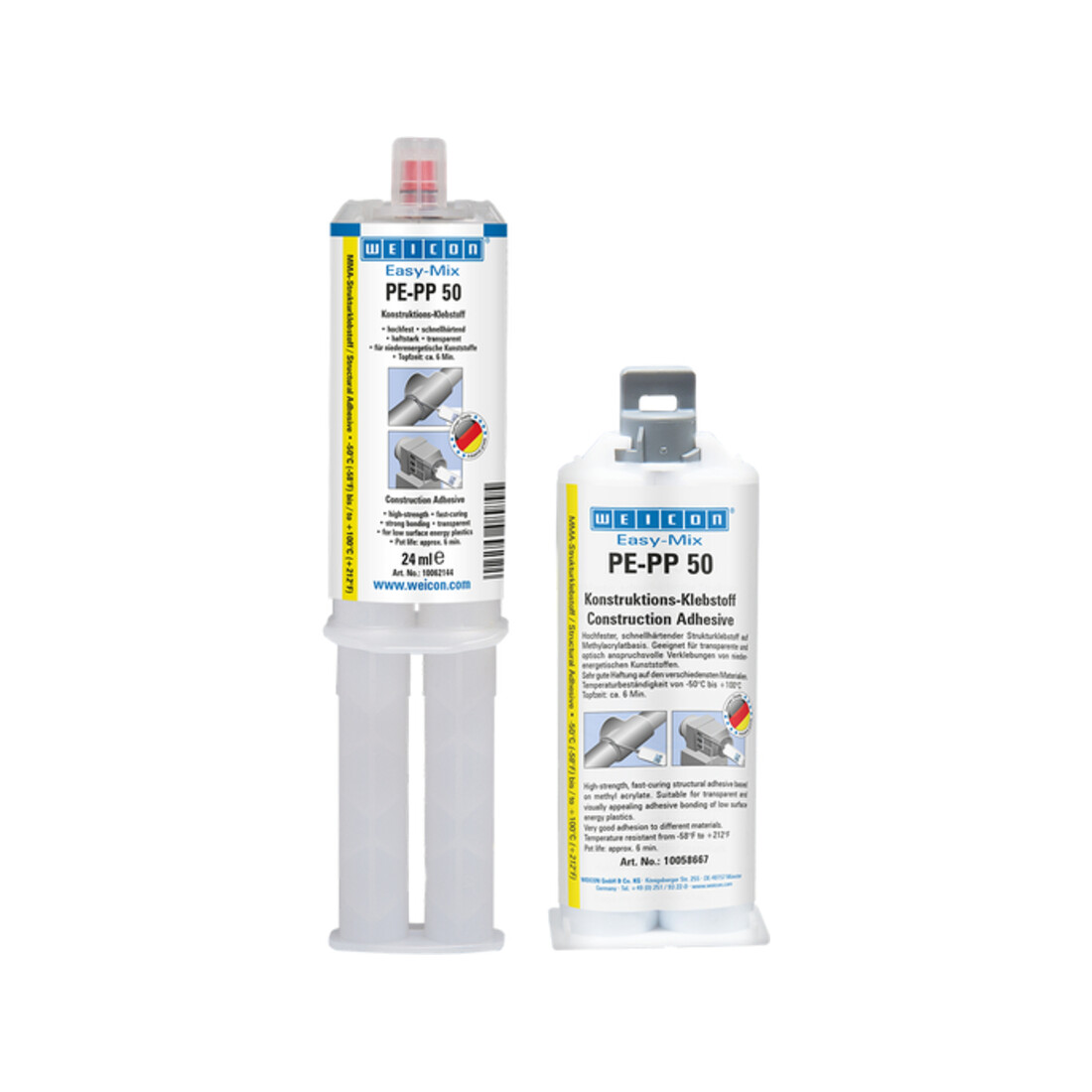 WEICON Konstruktions-Klebstoff 'Easy-Mix PE-PP 50', auf Methylacrylatbasis für spezielle Kunststoffe, 50 ml, transparent